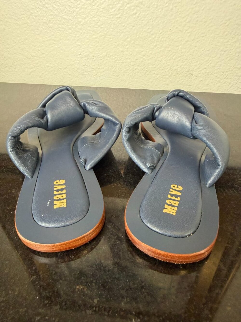 Anthropologie Maeve Blue Puffy Knotted Sandals Size 6M - Picture 6 of 8